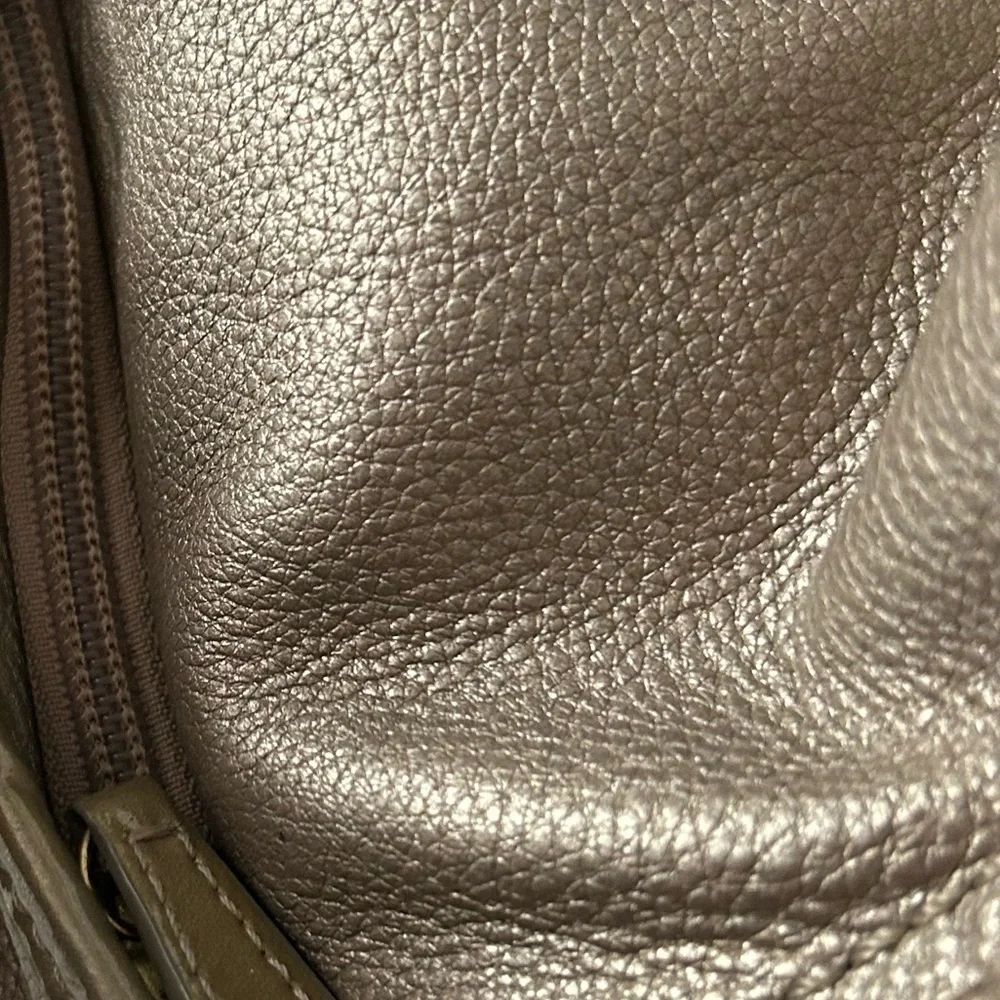 Cole Haan Metallic Gold Leather Hobo Shoulder Bag Buckle Detail Purse